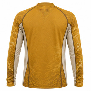 Custom <b>Gold</b> Foil Men’s Fishing Jersey Long Sleeve UV Protection Performance Fishing Shirt Moisture Wicking Polyester <b>Mesh</b> Angler - Product Image 2