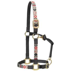 Harnais en cuir marron pour cheval avec quincaillerie dorée et plaque nominative - Product Image 5