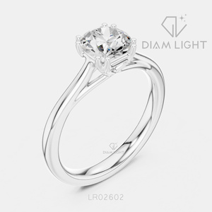 Bague de fiançailles en diamant cultivé en laboratoire, or blanc 14 carats, coupe ronde, solitaire, bague de mariage, bijoux fins, certifiée IGI - Product Image 2