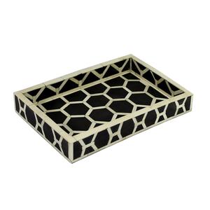 Bandeja de servicio con incrustaciones de fregona y hueso personalizada hecha a mano para el hogar, boda o decoración de muebles de restaurante - Product Image 5