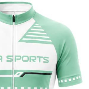 Ensemble maillot et short de cyclisme vert menthe et blanc, manches courtes, fermeture éclair intégrale, respirant, rembourré, pour course à vélo, entraînement, vêtements de sport d'équipe - Product Image 6
