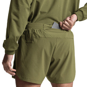 New 2 1 Double Layered Polyester/Cotton Solid Gym Men's Shorts Leg Zipper Quick-Dry Breathable Summer Running Waist Drawstring - Product Image 3