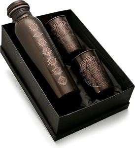 Wholesale Pure Copper <b>Bottle</b> with Printed Logo Food Grade Copper Drinking <b>Bottle</b> Supplier - Product Image 1