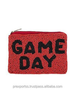 Pochette à fermeture éclair CHILL faite à la main sur le thème de l'été, porte-monnaie perlé avec broderie amusante, grande capacité, doublure douce en coton, idéale comme cadeau - Product Image 3