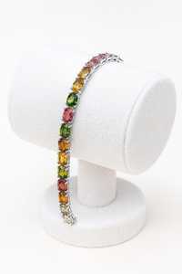 Natural Multi Color <b>Red</b> Ruby Luxury Tennis <b>Bracelet</b> 925 Sterling Silver for Women Handmade Party Anniversary Gift Jewelry - Product Image 3