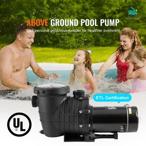 Pompa per Piscina Monovelocità 1.5 HP con 110V/240V 3450 RPM, Prevalenza Massima 50.9 ft, 100 GPM per Filtrazione Piscine Interrate - Product Image 2