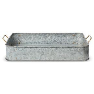 Juego de 3 bandejas ovaladas de metal galvanizado con asas de cuerda de yute, bandejas decorativas estilo rústico para plantas, para decoración interior y exterior. - Product Image 2