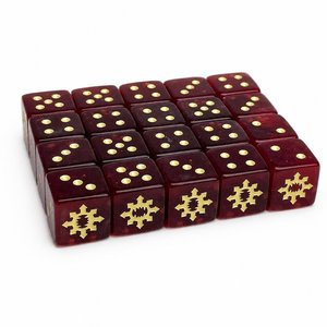 Dados de Resina Roja para Juegos con Detalles de Puntos Dorados, Seis Caras Numeradas, Piezas Especiales para Juegos de Mesa de Fantasía - Product Image 3