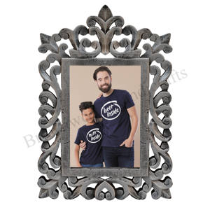 Dernière arrivée 4x6 pouces cadre photo en bois MDF sculpté à la main cadre d'affichage de photos de famille à des prix réduits - Product Image 4