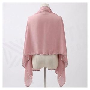 Pañuelo de Seda Rosa para Mujer, Largo, Elegante, de Color Sólido, para Bodas, Accesorio de Moda para Todas las Temporadas - Product Image 2