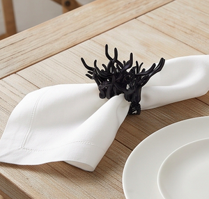 Anillo de Servilleta Moderno de Resina Negra con Diseño de Coral Hueco, Decoración de Mesa Perfecta para Fiestas y Bodas en Casa - Product Image 6