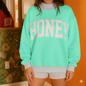 Women Long Sleeves Modern Oversized Mockneck Casual <b>Winter</b> <b>Top</b> Relaxed Fit Eco Friendly Breathable Front Logo for Everyday - Product Image 1