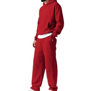 Custom Logo Wholesale Winter Eco-Friendly Heavyweight Cotton 500 GSM <b>Oversized</b> Boxy Fit Solid Streetwear Hoodies <b>Sweatpants</b> Set - Product Image 6