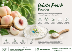 Suministro directo de fábrica HGO de polvo de melocotón blanco natural puro (grado alimenticio) Especificación de polvo de fruta (polvo de fruta o verdura) - Product Image 2