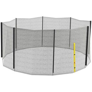 Rete di sicurezza per trampolino rotondo da esterno da 4,2 m con 8 pali dritti gialli, resistente alle intemperie, per attrezzature da divertimento - Product Image 1