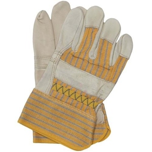 ถุงมือช่างงานหนักแบบแคนาดา ทำจากหนังวัวแท้ ป้องกันแรงสั่นสะเทือน ขอบยางเรียบ สำหรับงานอุตสาหกรรม - Product Image 5