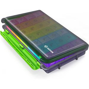 IMedassist Organizador de Pastillas Grande para 7 Días, Resistente a la Humedad, Portátil, para Viajes, con Compartimentos Extraíbles para 4 Tomas Diarias - Product Image 1