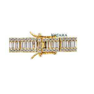 Bracelet tennis en moissanite, argent 925 plaqué rhodium, coupe baguette, géométrique, bracelet de luxe pour femmes - Product Image 4