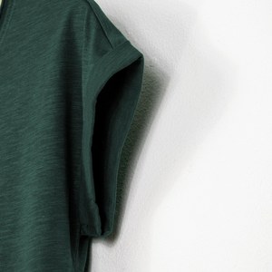 T-shirt court à col rond et manches courtes pour femme, coupe ample, couleur unie, décontracté, en polaire polyester/coton, séchage rapide, respirant, toutes saisons - Product Image 4