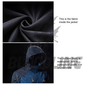 Veste Softshell Coupe-Vent à Manches Longues pour Hommes BLOODLINE Bleu Noir Vêtements de Sport d'Extérieur Hiver - Product Image 3
