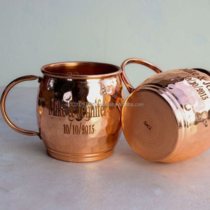 Pure copper Moscow mule <b>mug</b> with natural patina and artisan detailing made for rustic kitchens or <b>vintage</b> collections - Product Image 6