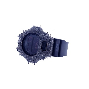 Montre élégante demi-trône en acier inoxydable de luxe, collection Premium, avec cadran en verre et bracelet en caoutchouc, incrustée de diamants, idéale pour un cadeau - Product Image 2