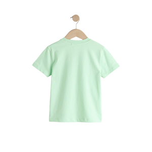 Camiseta de Manga Corta para Hombre, Cuello Redondo, Color Verde Claro, Corte Regular, Informal, Tejida, 100% Algodón, Color Sólido, Diseño Liso - Product Image 2