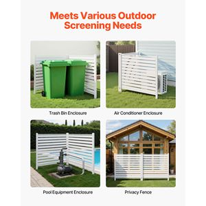 Schermo per la privacy da esterno 48x48 con 19,7 pali a terra, recinzione anti-roditori per condizionatore d'aria, recinto per attrezzature da piscina, 2 pannelli - Product Image 6
