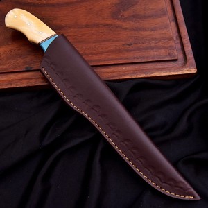 Nordic Forge Damascus Steel Fillet <b>Knife</b> with Leather <b>Sheath</b> Handmade Forged High Hardness Extra Sharp Durable Kitchen <b>Knife</b> - Product Image 5