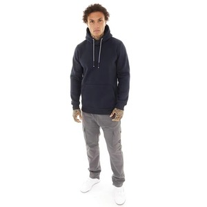 Sweat-shirt à capuche premium pour hommes, style streetwear, avec logo personnalisé, en coton épais, vente en gros, bleu marine, à fermeture éclair, coupe classique - Product Image 6