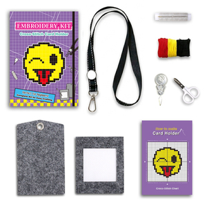 Kit de Bordado Moderno, Lindo Kit de Porta Tarjetas de Punto de Cruz con Material de Fieltro Suave y Accesorios - Product Image 3