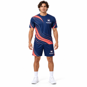 Tenue de football personnalisée, maillot et short respirants, séchage rapide, anti-UV, 100% polyester sublimé, entraînement d'équipe pour hommes - Product Image 2