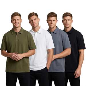 Polo en coton à manches courtes pour homme, couleur unie, respirant, style décontracté, coupe classique - Product Image 2