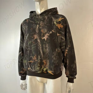 Sweat-shirt à capuche camouflage personnalisé pour homme, motif arbre, coupe oversize, streetwear, molleton épais, chasse, extérieur, prix usine - Product Image 3