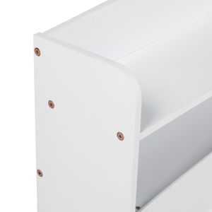 Letto in Legno di Pino con Luce LED a Sensore di Movimento, Sponde di Sicurezza e Libreria Integrata, Bianco - per Bambini - Product Image 1