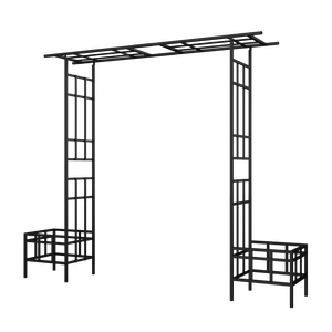 Arco da Giardino in Metallo a Larghezza Regolabile W68.11 ~W94.29 Nero per Esterni, Supporto per Piante Rampicanti, Traliccio/Portico per Rose - Product Image 6