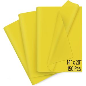 Sacchetti Regalo in Carta Velina Gialla 14x20 Pollici, Carta da Regalo Natalizia 150 Fogli per Decorazioni Festa - Confezioni Regalo per Matrimoni - Product Image 1