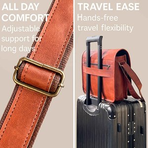 Real Leather Laptop Bags Waterproof Cow Leather Laptop Handbag Travel Bag <b>for</b> <b>Computers</b> with <b>Storage</b> Bags - Product Image 5