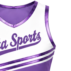 Débardeur de cheerleading violet vif sans manches, coupe courte, léger, respirant, pour entraînement d'équipe, vêtement de sport athlétique - Product Image 3