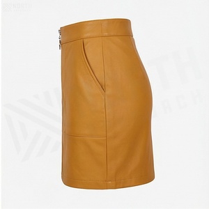 Jupe crayon mini en similicuir taille haute pour femme avec fermeture éclair sur le devant, couleur unie, coupe moulante sexy, à porter en toutes saisons - Product Image 3