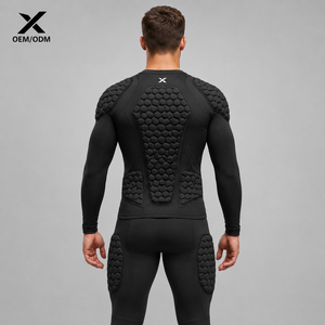 X Sports City Rugby – Sous-vêtements rembourrés noirs et turquoise, anti-humidité, séchage rapide, respirants, sans manches, toutes saisons - Product Image 2