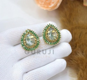 STUNNING SPARKLES Stylish High Quality Gold Plated Brass <b>Stud</b> <b>Earrings</b> Zircon Stones Women Evening Party Wear Trendy Fashion - Product Image 2