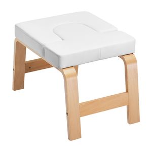 Sedia per Inversione Yoga con Telaio in Legno e Imbottitura in PU, Capacità 300 Libbre, Attrezzo per Allenamento e Supporto per Yoga - Product Image 1