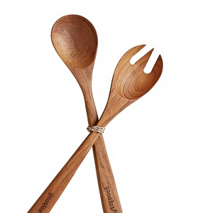 Juego de Cubiertos de Madera Pulida Estilo Bohemio 100% Original, Juego de Cubiertos de Madera Vintage al por Mayor con Logotipo Personalizado Impreso - Product Image 4