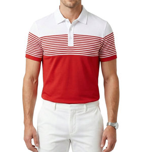 Camiseta Polo de Algodón Piqué Transpirable para Hombre, Diseño Personalizado al por Mayor, Camiseta Polo de Golf de Manga Corta con Bloques de Color y Rayas - Product Image 2