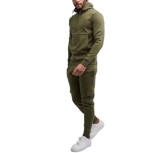 2025 pull personnalisé de haute qualité blanc survêtements hommes sueur avec poche survêtements ensemble blanc Jogging costumes homme survêtement - Product Image 1