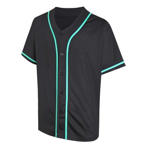 Maillot de baseball à boutons intégraux, faible MOQ, en polyester écologique, style tournoi, production sur mesure, sergé résistant longue durée - Product Image 1