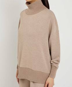 Pull d'hiver à rayures verticales, coupe ajustée, respirant, à boutons - Haut en maille douce et élastique pour femme - Product Image 4