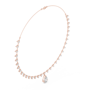 Impresionante Collar con Diamante Cultivado en Laboratorio en Forma de Pera, Joyería Delicada en Oro Rosa, Pieza Atemporal para Hitos Románticos - Product Image 4