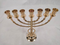 Ménorah israélienne de Jérusalem à sept branches en laiton, faite à la main, polie, gravée et imprimée en deux couleurs, pour Noël – Édition spéciale
